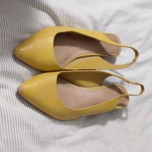 Mustard Yellow Kitten Heels